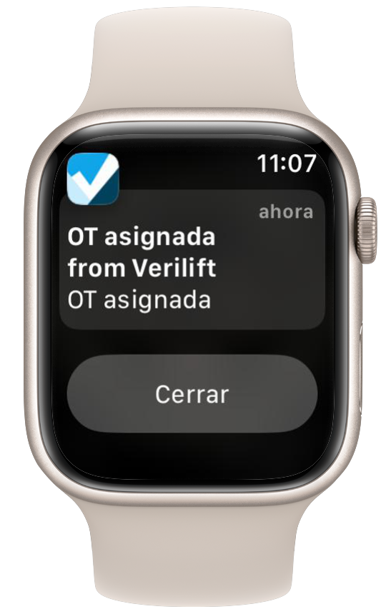Notificación de aviso en Apple Watch